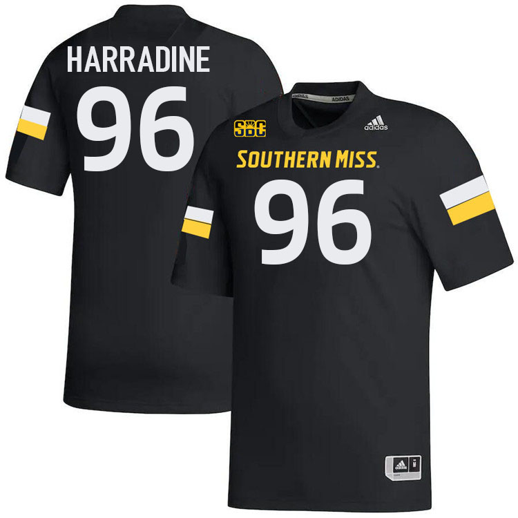 Southern Miss Golden Eagles #96 Reed Harradine Football Jersey Stitched-Black